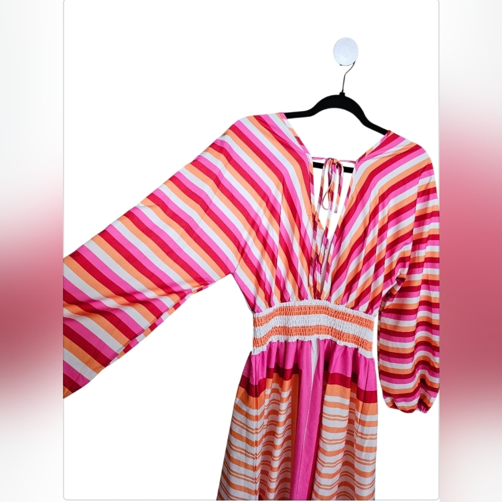 Striped Boho  Multicolor Maxi Dress - Picture 4 of 8